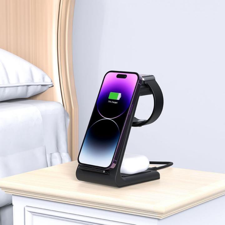 Immagine prodotto Tech-Protect Cover caricatore wireless A8 3in1, nero (10 W)