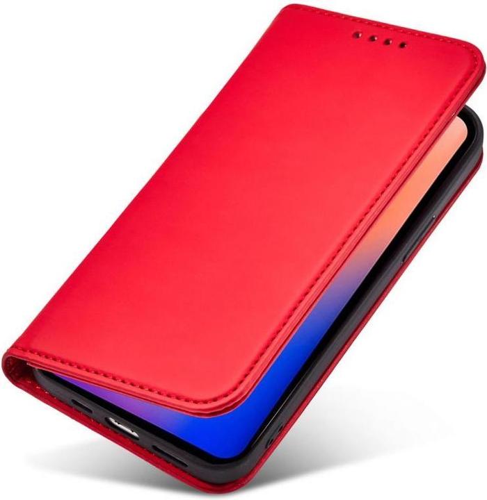 Actual product image Hurtel Magnet Card Case for iPhone 12 Pro Max Pouch Card Wallet Card Holder Red (Apple iPhone 12 Pro Max)