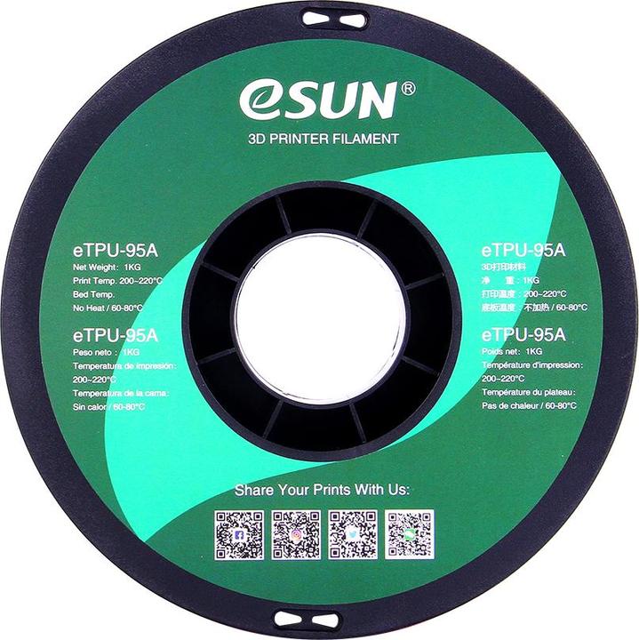 Produktbild eSUN eTPU-95A 1,75mm Tr. Orange 1kg 3D Filament (TPU, 1.75 mm, 1000 g, Orange)