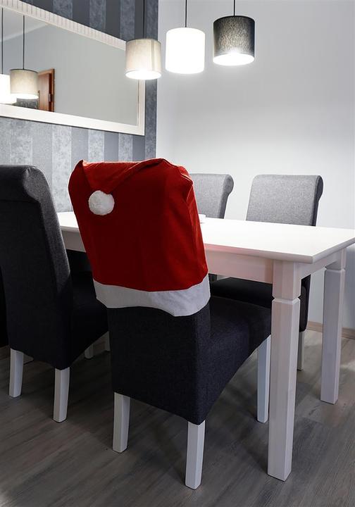 Produktbild Novaliv Weihnachten Stuhlhussen 6er Set I Rot I Nikolausmütze I Stuhlbezüge Esszimmer Weihnachtsdeko
