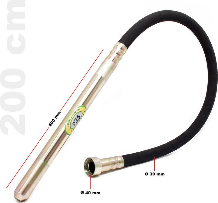Actual product image Wiltec Handheld Electric Concrete Vibrator with 580W including 200cm Vibrating Poker Bottle