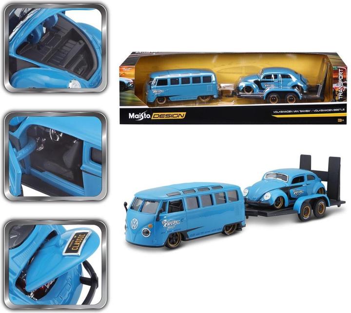 Actual product image Maisto VW T1 Van Samba & Volkswagen Beetle