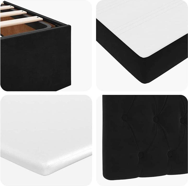 Image du produit VidaXL Ottoman-lit avec matelas Noir 120x200 cm velours Cadre de lit (120 x 200 cm)