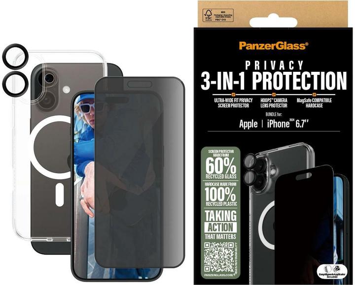 PanzerGlass Privacy (1 Stück, Apple iPhone 16 Plus)
