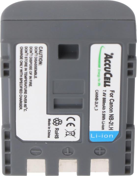 Produktbild AccuCell Akku passend für Canon NB-2LH, NB-2L Li-Ion, 800mah