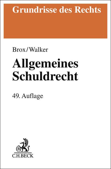 Actual product image Allgemeines Schuldrecht (German, Brox, Hans/Walker, Wolf-Dietrich, 2025)