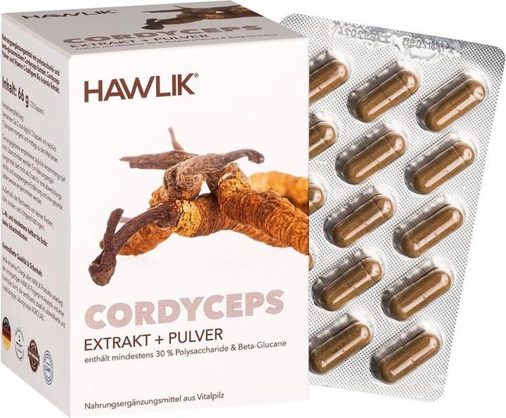Produktbild Hawlik Cordyceps Extrakt + Pulver Kapsel (120 Stück, Kapseln, 109 g)