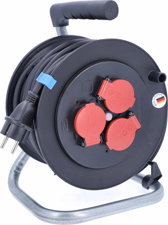 Immagine prodotto As - Schwabe Tamburo per cavi per elettrodomestici 25 m di cavo in gomma, diametro 230 mm (25 m, 1.50 mm².)