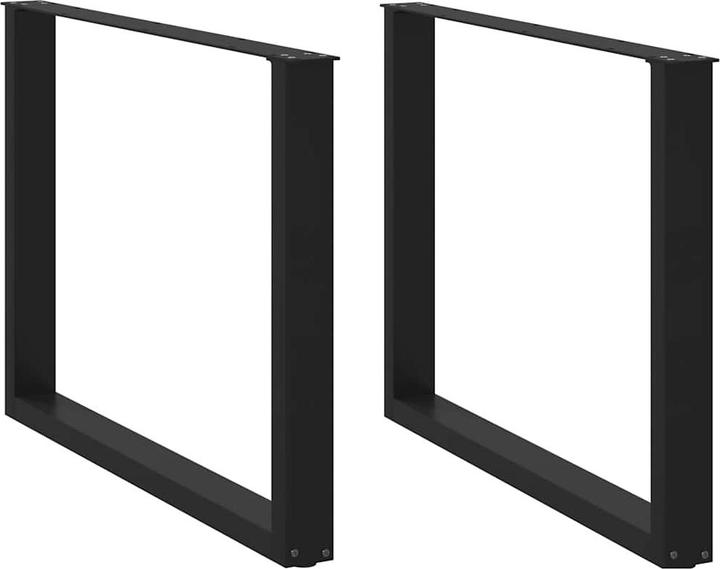 Produktbild VidaXL Couchtischbeine U-Form 2 Stk. Schwarz 100x(72-73) cm Stahl Tischbein