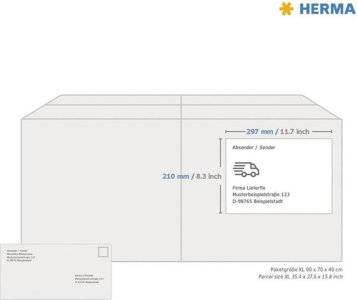Actual product image Herma High gloss labels A4