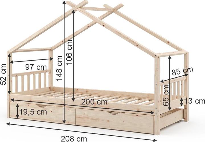 Produktbild VitaliSpa Hausbett Design (90 x 200 cm)