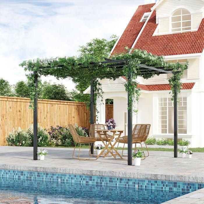 Produktbild Swisshandel24 stabiler Rosenpavillon als Rankhilfe wetterfest Metall schwarz 2,97x2,95x2,3m (297 cm, 295 cm)
