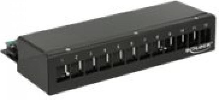 Delock Pannello patch da tavolo a 12 porte, kit di guide top-hat
