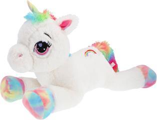 Actual product image Pluchiez Unicorn plush white lying 80 cm