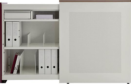 Produktbild Mauser Hochauszugschrank, Thekenelement links stehend, H 1025 mm, reinweiss / taubenblau