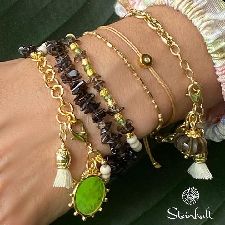 Image du produit Steinkult Bracelet avec diamant dans une monture en argent doré "My perfect diamond". (0.60 cm, Argent sterling 925, plaqué or 18 carats et 0.03 ct. diamant, Fil de nylon)