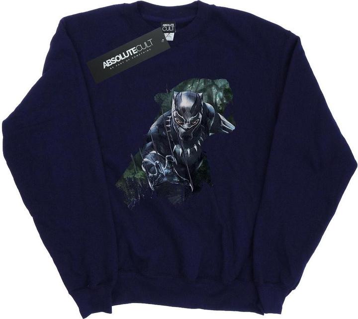 Schwarzer Panther Wild Silhouette Baumwolle Sweatshirt