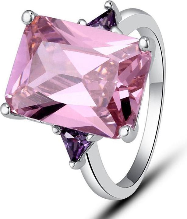 Produktbild Hermex versilberter Ring mit Pink Topas - Gr. 58 / Size 8 (58)