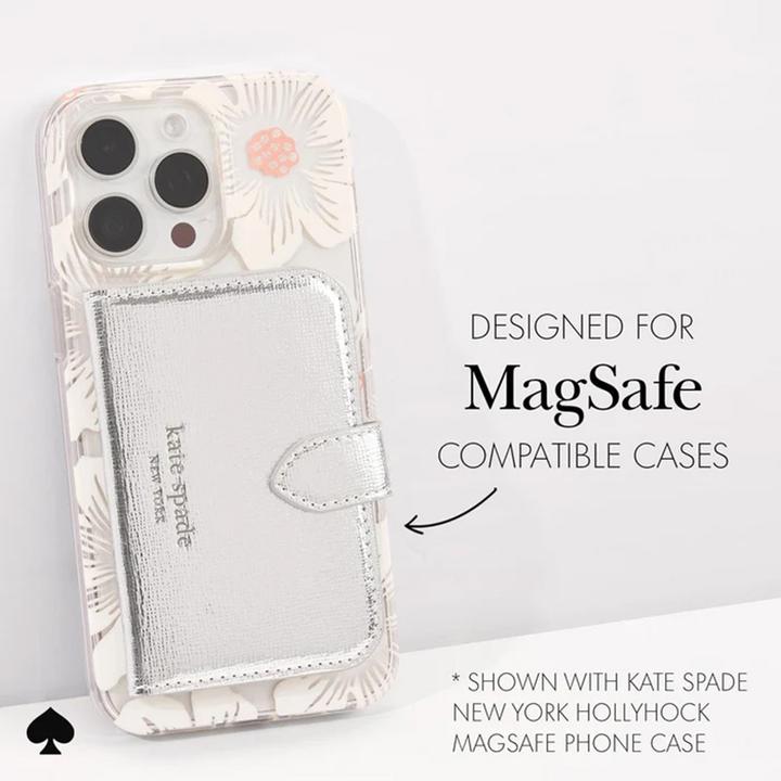 Actual product image Kate Spade Morgan MagSafe Wallet – Magnetische Geldbörse (Metallic Silver)