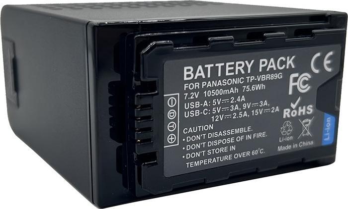 Immagine prodotto Acconic Batteria f. Panasonic AG-VBR89G AU-EVA1 AG-DVX200 AG-UX90 AJ-PX270 con porta USB-C / USB con porta