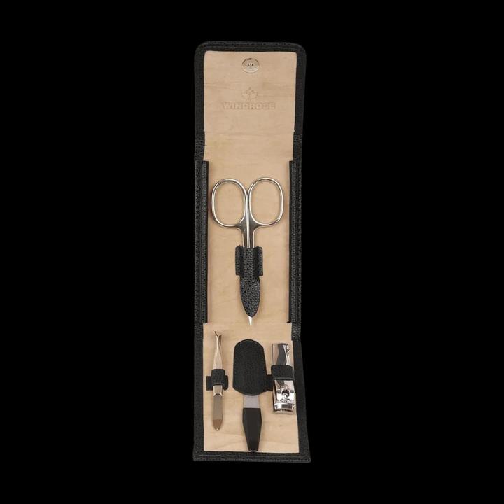 Produktbild Windrose 803867.08 - 4-teilig Maniküretui Beluga schwarz (Leder)