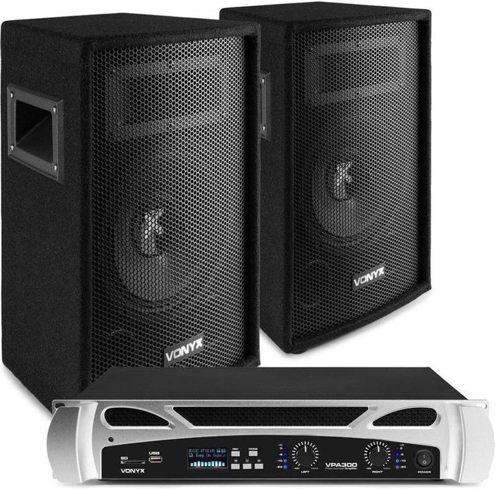 Actual product image Vonyx DJ Set - DJ sound installation for the starting DJ - SL8 speakers and VPA300 Bluetooth V
