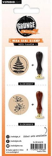 Actual product image art by marlene Wax Seal Stamp "Fern" Grunge Collection