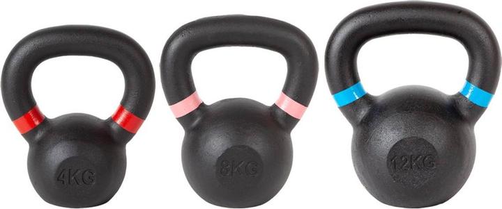 Produktbild Fitcom CastIron Kettlebell Set (1 x 4 kg, 1 x 8 kg, 1 x 12 kg)