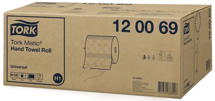 Produktbild Tork Håndklaederulle Matic Universal H1 System 2-lag 150 m Hvid,6 rl/krt