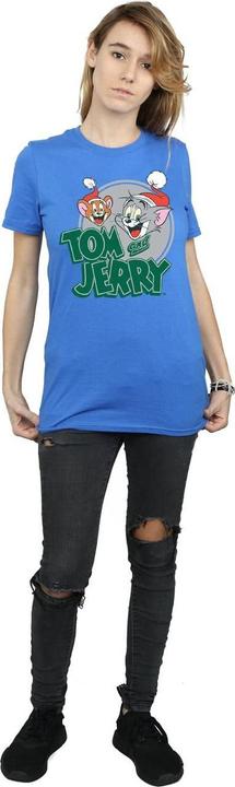 Actual product image Tom & Jerry Womens/Ladies Christmas Greetings Cotton Boyfriend T-Shirt (M)