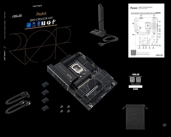 Actual product image ASUS MB PROART Z890-CREATOR WIFI (Intel,LGA1851,DDR5,ATX) (Socket S1, Intel Z890, ATX)