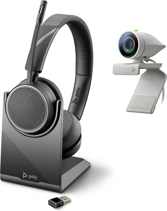 Produktbild Poly Voyager 4220 UC Bundle mit Studio P5 Webcam (Kabelgebunden, Kabellos, USB-A)