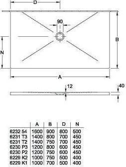 Immagine prodotto Villeroy & Boch V&B Piatto doccia SUBWAY INFINITY angolo R con antiscivolo 1200x800x40mm bianco