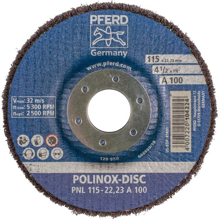 Image du produit Pferd 44692258 Disque abrasif en non-tissé POLINOX PNL Ø 115 mm Alésage-Ø 22,23 mm A 100 (100)