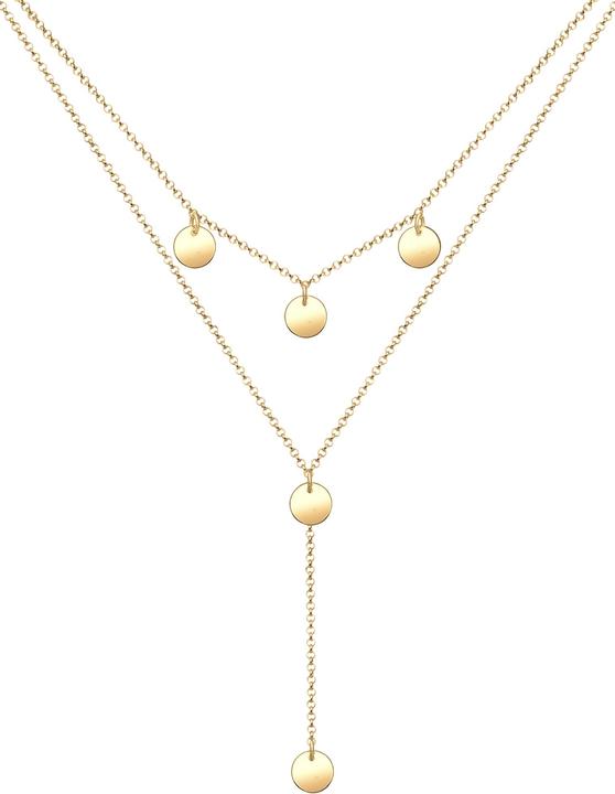 Actual product image Elli Necklace Y-necklace Geo Layer Plate 925 Sterling Silver (925 sterling silver, 38 cm)