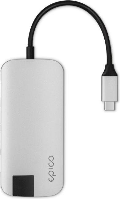 Produktbild Epico 9915112100020 laptop dock/port replicator USB 3.2 Gen 1 (3.1 Gen 1) Type-C Black, Silver (USB-C, 7 Ports)