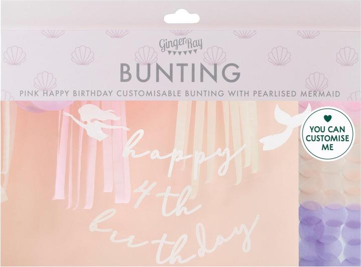 Produktbild Ginger Ray Meerjungfrau Girlande DIY Happy Birthday Buchstabenkette Alter personalisierbar