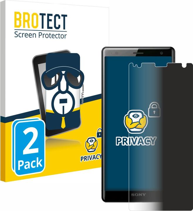 Produktbild BROTECT Sichtschutzfolie Anti-Spy Privacy Folie Blaulicht-Schutz (2 Stück, Sony Xperia XZ2)