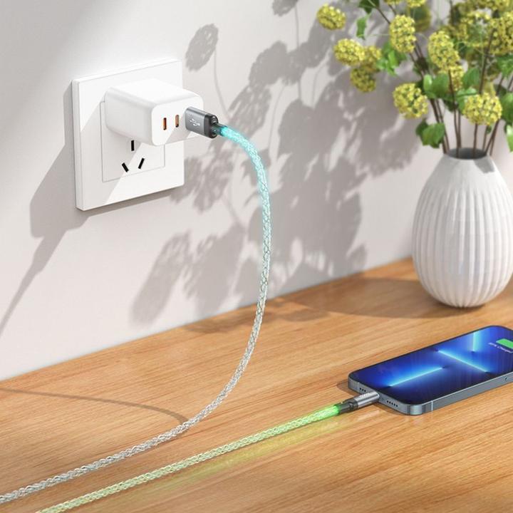Actual product image Hoco Cable cable USB A to Lightning 2,4A U112 1 m gray (1 m, USB 3.0)