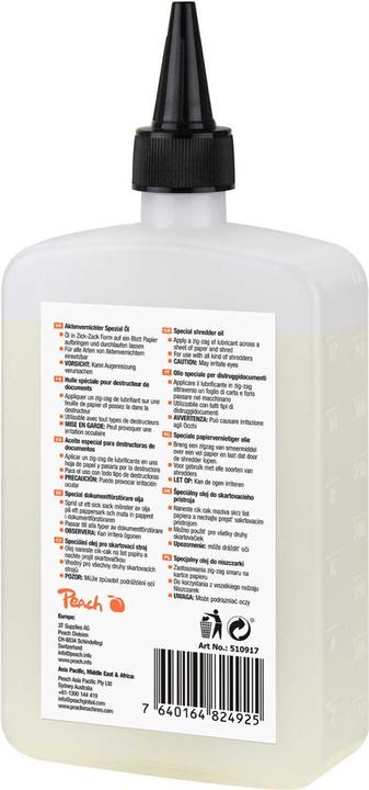 Immagine prodotto Peach Olio speciale per trituratori (Taglio delle particelle, Taglio striscia)