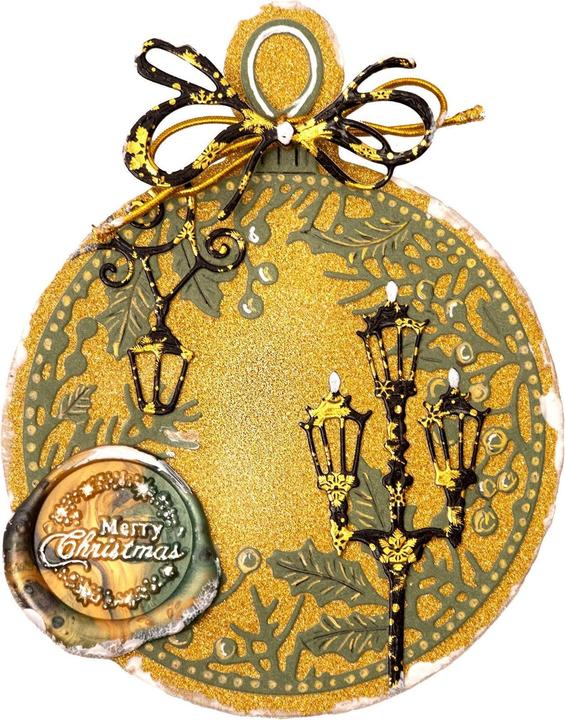 Actual product image art by marlene Wax Stamp "Merry Christmas" Essentials Tools
