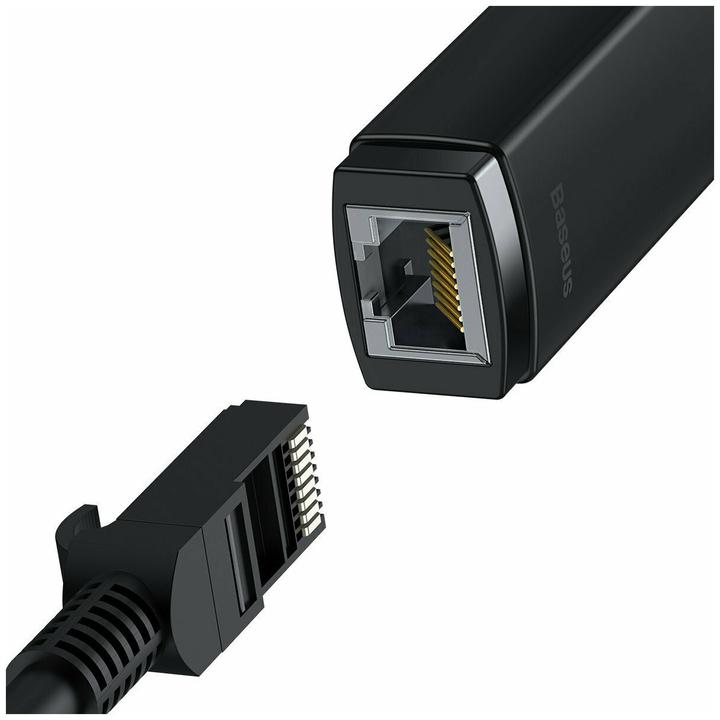 Actual product image Baseus Lite Series Ethernet Adapter USB-A to RJ45 LAN Port (100Mbps) Black (USB, RJ45 (1x))