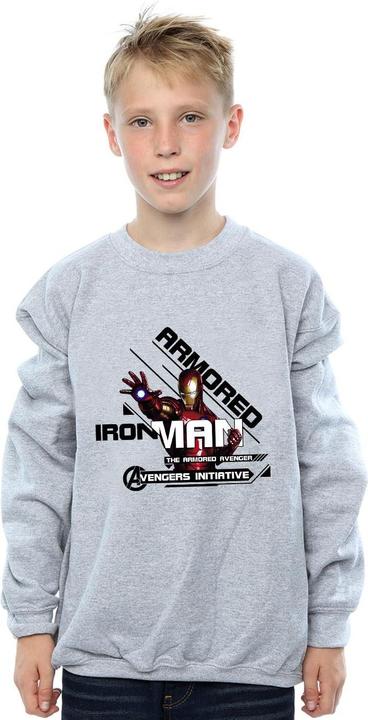 Actual product image Boys Avengers Iron Man Armoured Avenger Sweatshirt (140, 146)