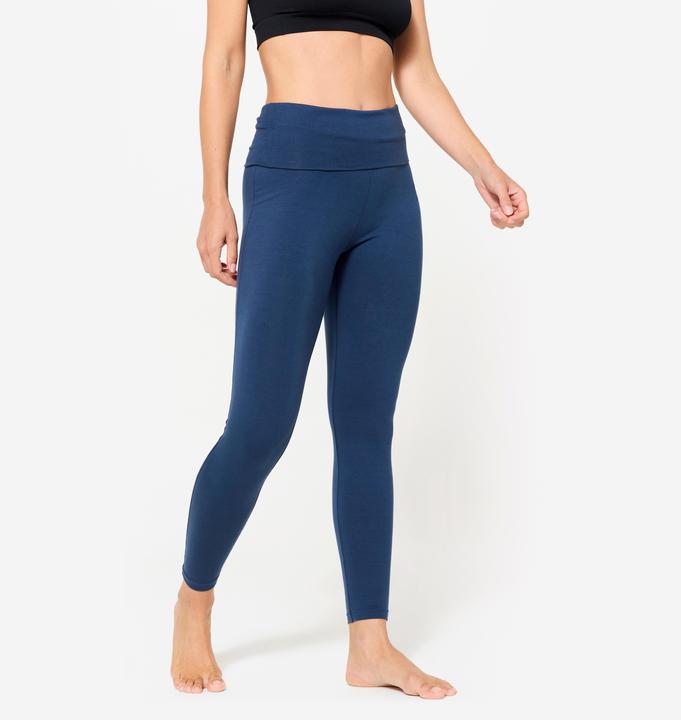 Immagine prodotto Kimjaly Yogahose hoher Bund sanftes Yoga Damen marineblau (W26/L30)
