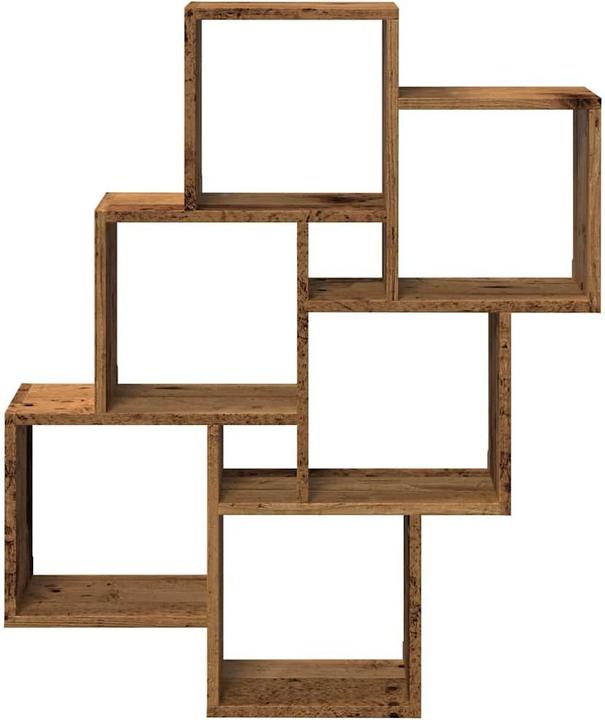 Produktbild VidaXL Würfelregal Wandregal Hängeregal Bücherregal Schweberegal Altholz-Optik (78 x 15 x 93 cm)