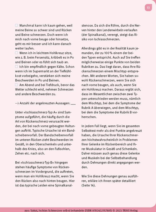 Immagine prodotto Ischias-Schmerzen selbst behandeln (Tedesco, Shintaro Sakai, Birgit Quitterer, 2023)