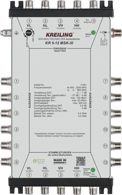 Produktbild Kreiling Multischalter kaskadierbar 4+1Eing 12 Teil KR 5-12 MSK-III (Multischalter)