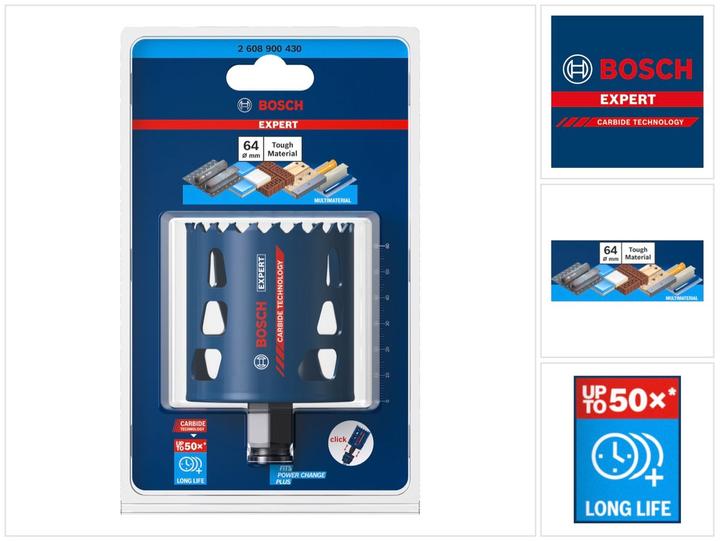 Produktbild Bosch Professional Zubehör EXPERT Tough Material Lochsäge, 64 x 60 mm (64 mm)