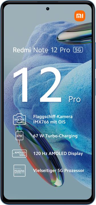 Actual product image Xiaomi Redmi Note 12 Pro (128 GB, Sky blue, 6.67", Dual SIM, 50 Mpx, 5G)