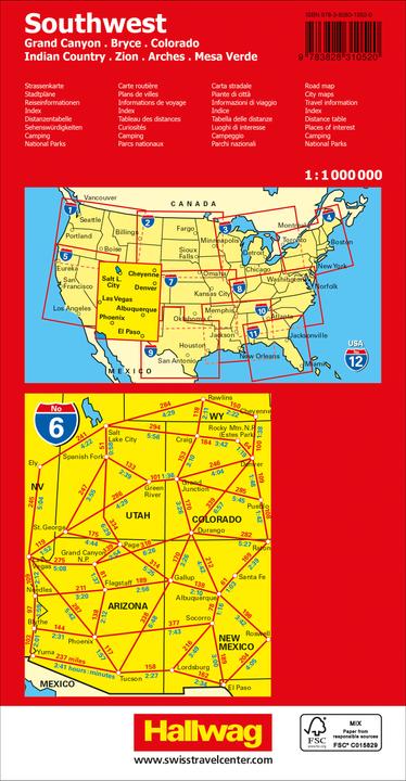 Actual product image USA (Southwest), Southern Rockies - Canyon Country, Road Guide No. 6, Road Map 1:1Mio